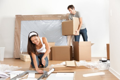 Packing materials and moving boxes prepared for a Chiswick home move