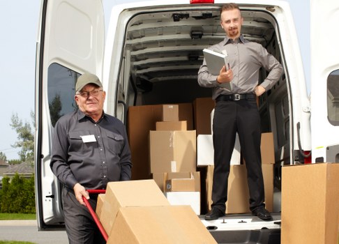 Team loading household items for a relocation in west London