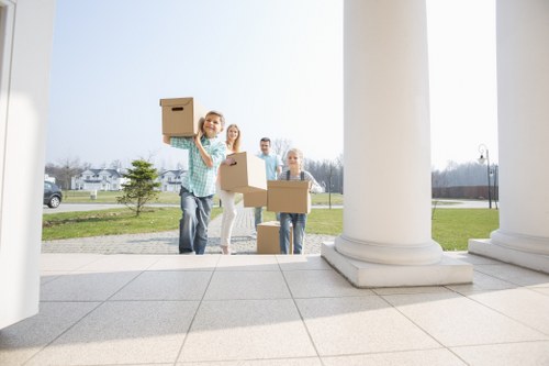 Removal van positioned for a local Chiswick residential move