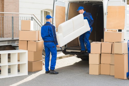 Local office relocation team managing access and loading in Chiswick