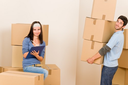 Office furniture and equipment prepared for a business move in west London