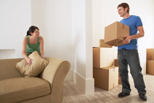 Local movers handling desks and equipment for an office relocation in Chiswick