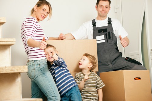 Preparing boxes and equipment for office removals in Chiswick